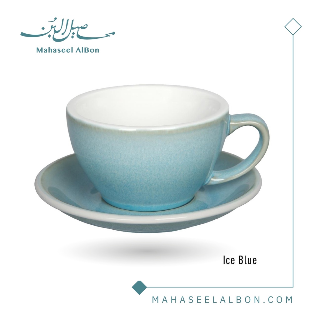 Loveramics Cafe Latte Cup and Saucer 250ML  (Ice Blue)