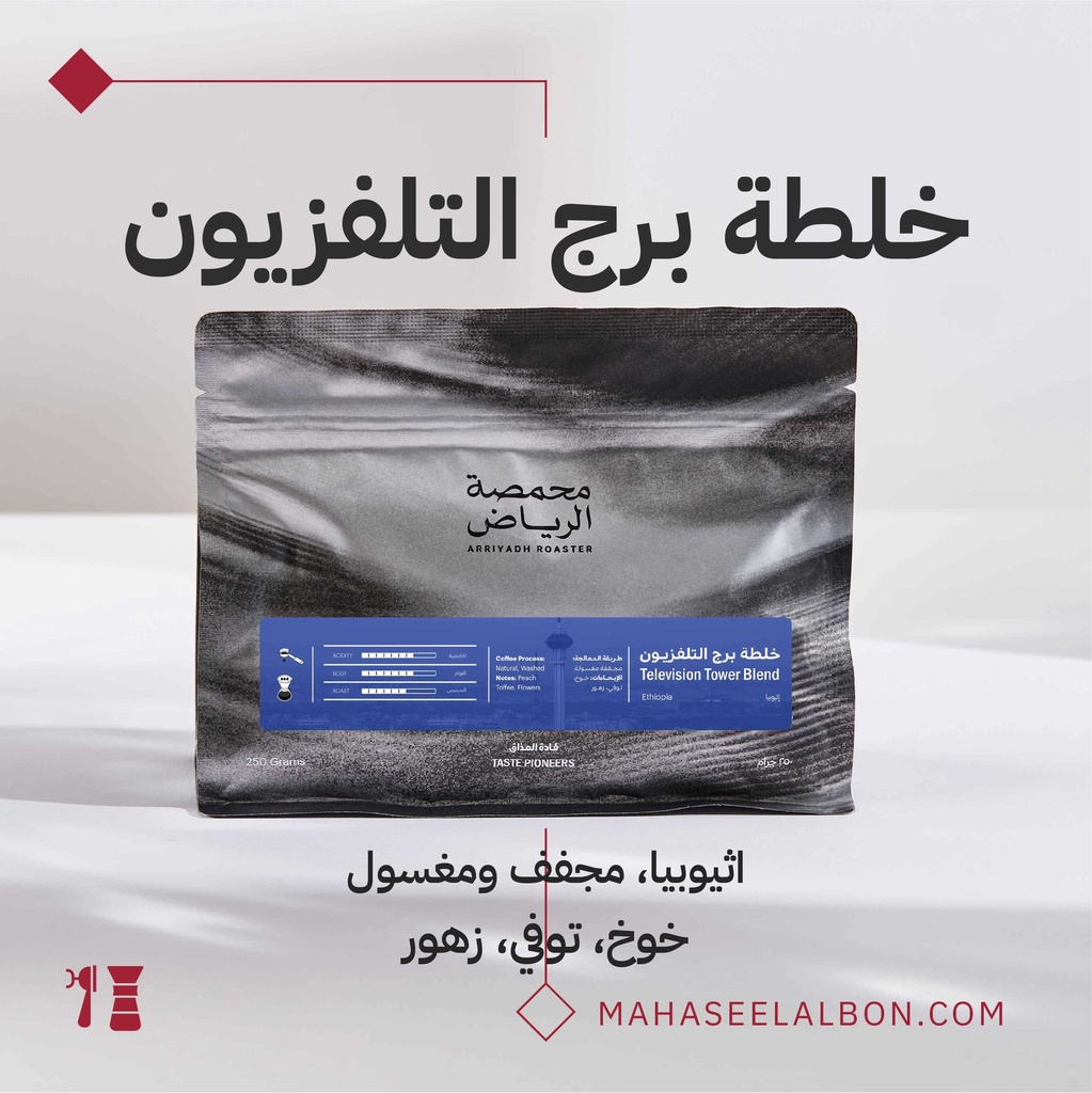 اثيوبيا - خلطة برج التلفزيون ٢٥٠  جرام - محمصة الرياض
