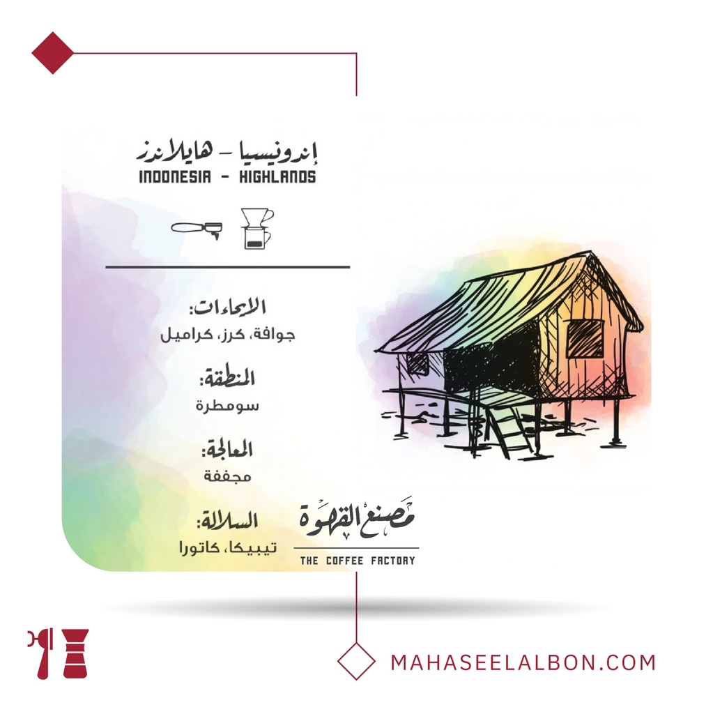 إندونيسيا - هايلاندز - ٢٥٠  جرام - محمصة مصنع القهوة