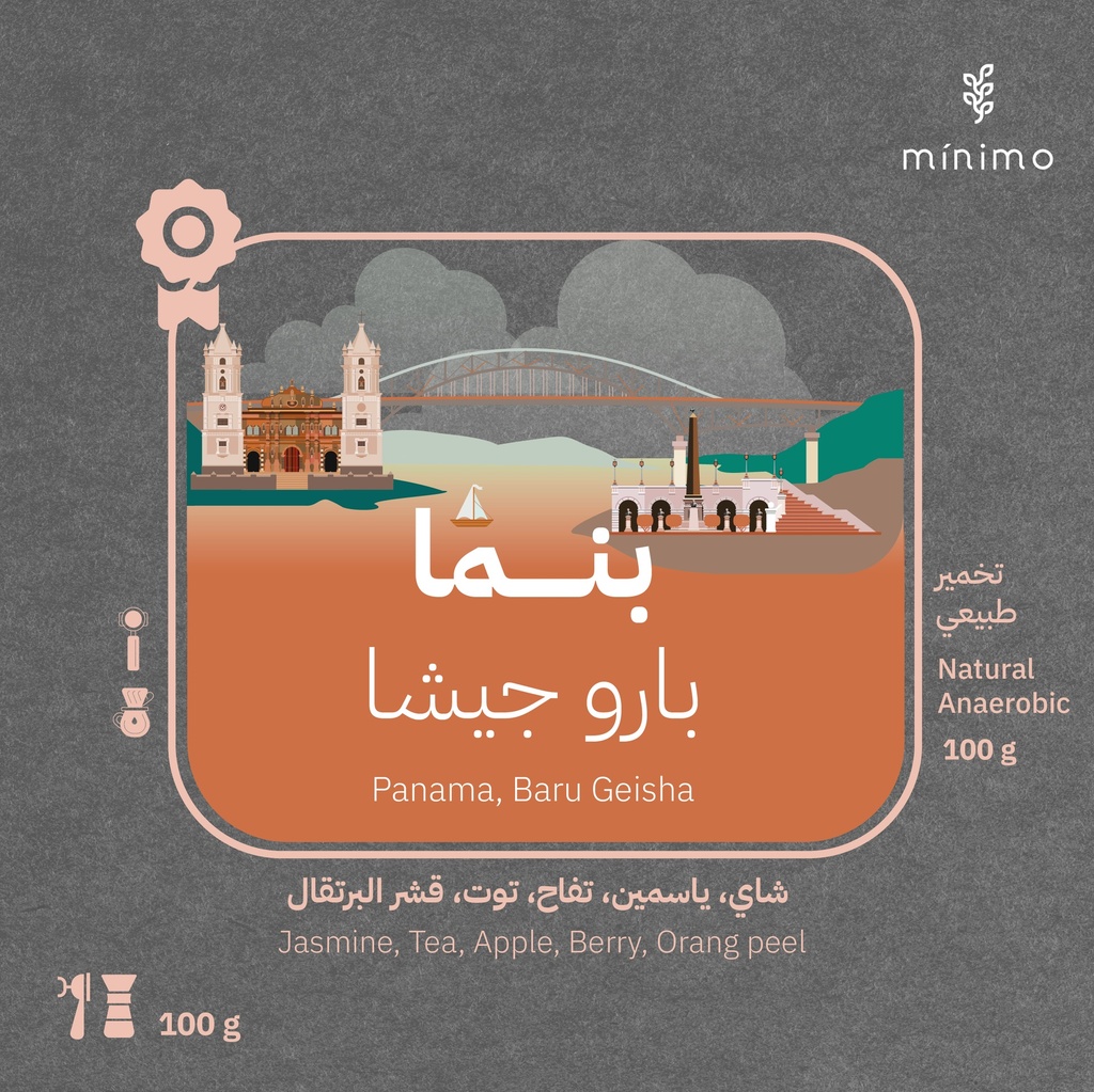 بنما - بارو جيشا- (ِمحصول فاخر) ١٠٠  جرام -محمصة مينيمو