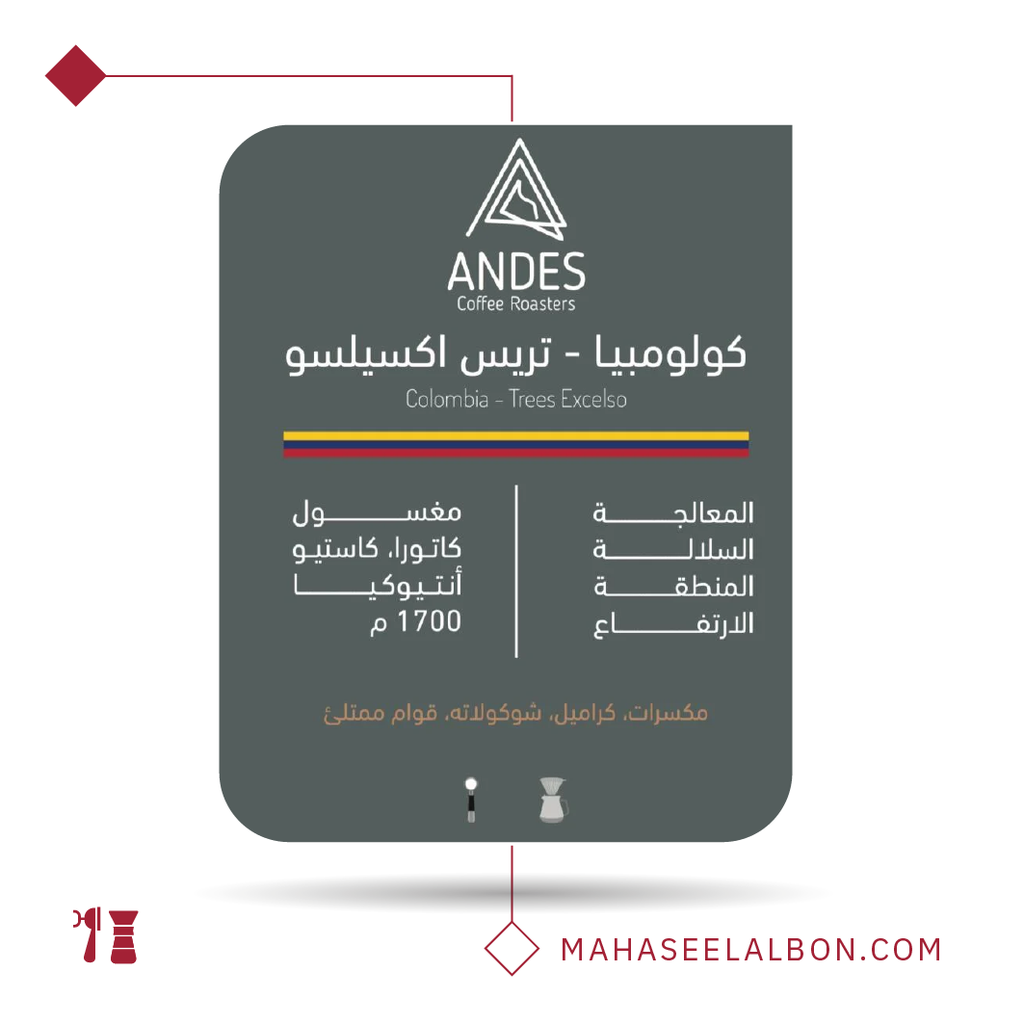 كولومبيا - تريس اكسيلسو - ٢٥٠  جرام-  محمصة أنديز