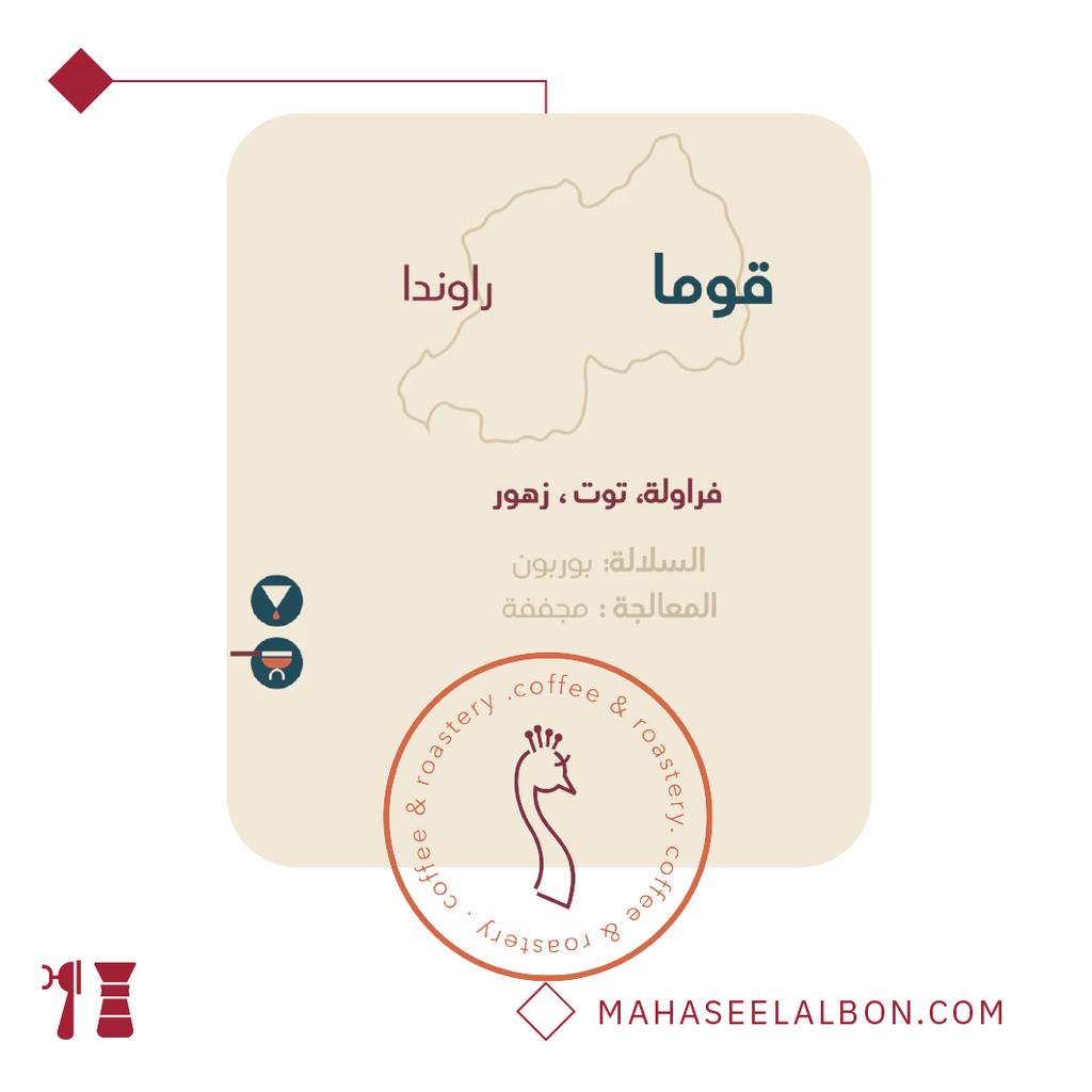 رواندا - قوما  -٢٥٠  جرام- محمصة الطاؤوس