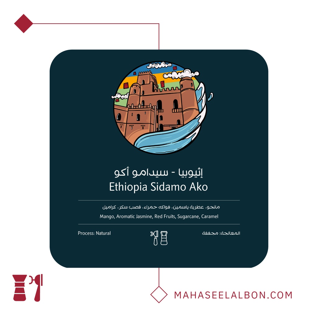 اثيوبيا سيدامو اوكو - ٢٥٠  جرام - محمصة أسطول البن