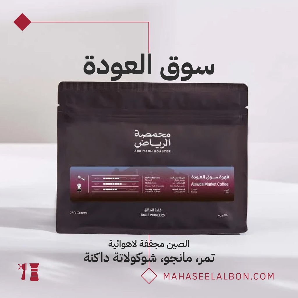 الصين - قهوة سوق العودة - 250  جرام  - محمصة الرياض