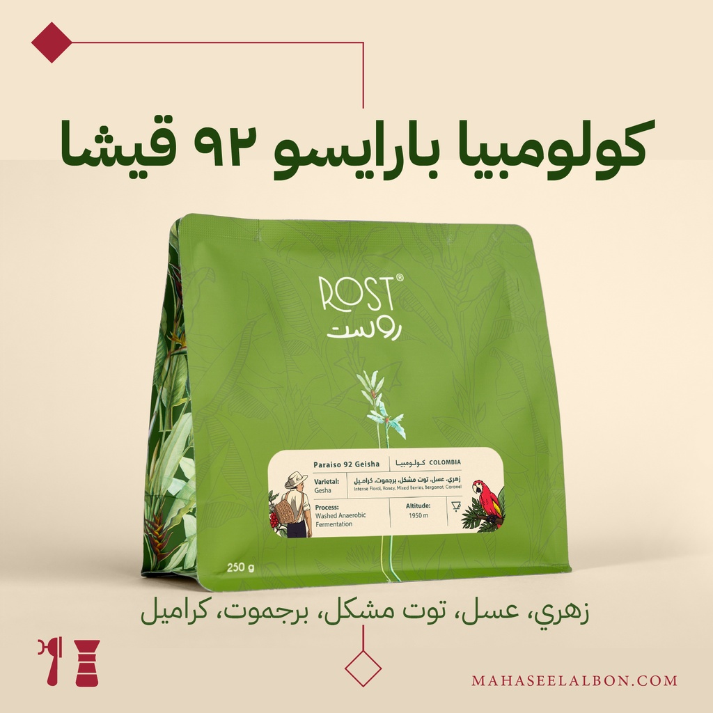 Colombia - Geisha Paraiso 92 Cauca- 250g - ROST Roastery