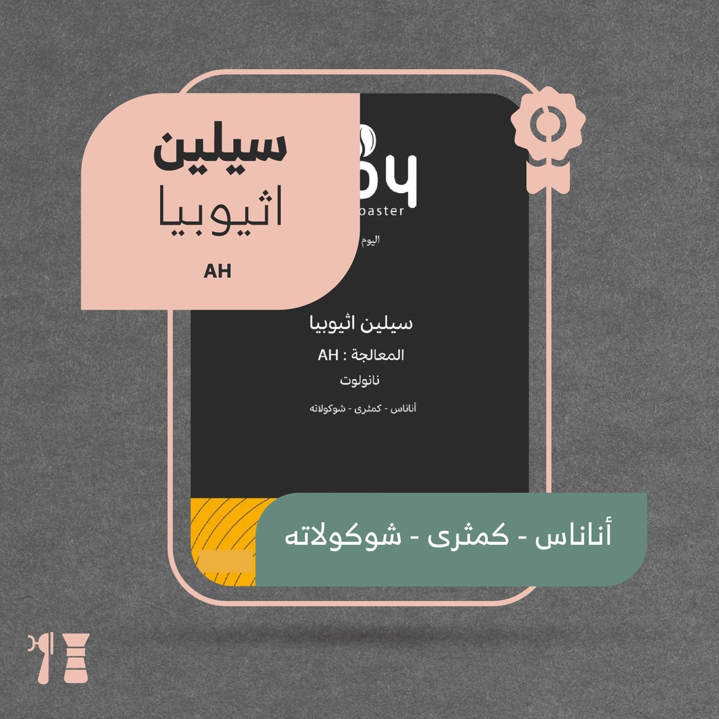 اثيوبيا - سيلين (محصول فاخر) - ٢٥٠  جرام - محمصة اليوم الثامن